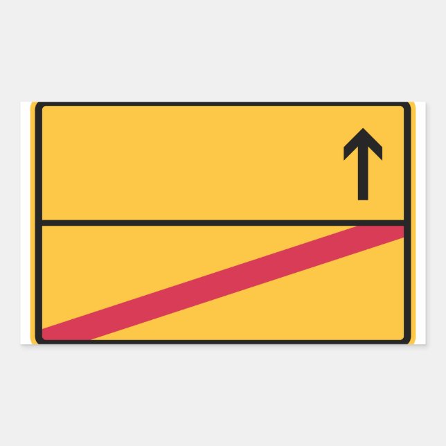 Pegatina Rectangular Ortsschild alemán, salida de lugar (Anverso)