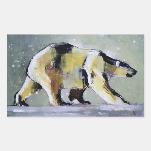 Pegatina Rectangular Oso de hielo de 1998 (Anverso)