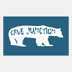Pegatina Rectangular Oso de Oregón de Cave Junction