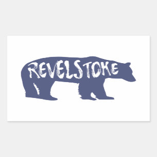 Pegatina Rectangular Oso de Revelstoke