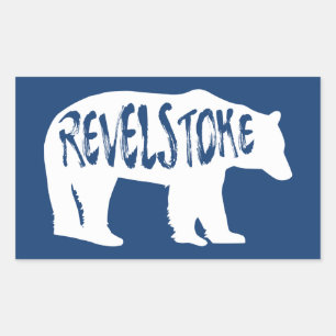 Pegatina Rectangular Oso de Revelstoke