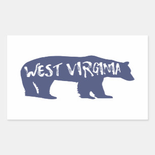 Pegatina Rectangular Oso de Virginia Occidental