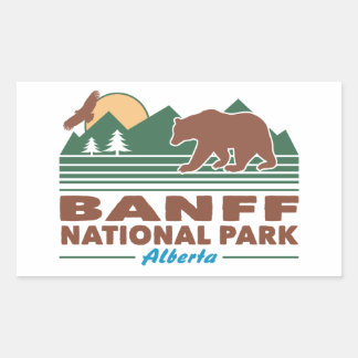 Pegatina Rectangular Oso del Parque Nacional Banff