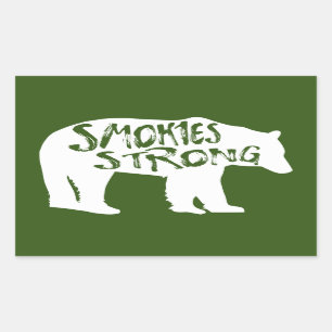 Pegatina Rectangular Oso fuerte de los fumadores
