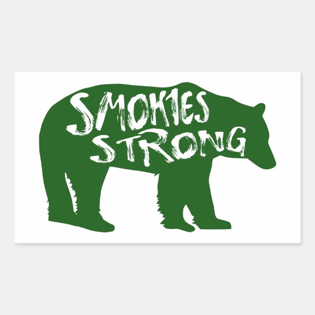 Pegatina Rectangular Oso fuerte de los fumadores (Anverso)