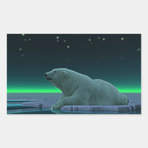 Pegatina Rectangular Oso polar del borde del hielo