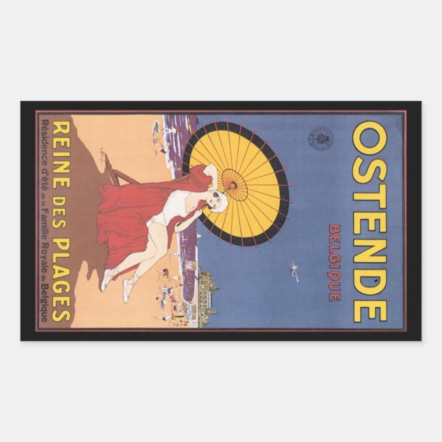 Pegatina Rectangular Ostende - Belgique (Anverso)