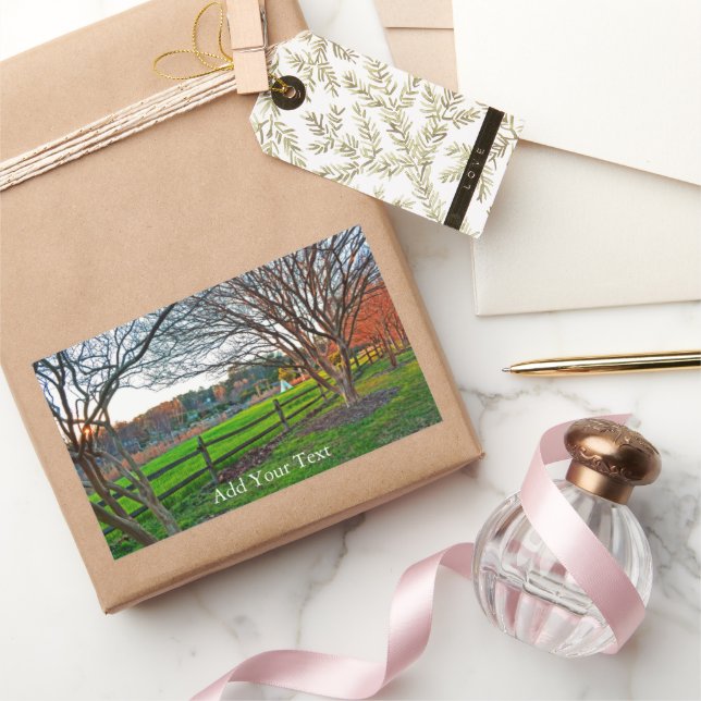 Pegatina Rectangular Otoño al atardecer por Shirley Taylor (Regalar)