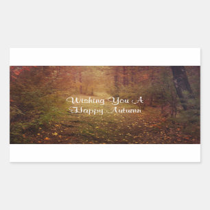 Pegatina Rectangular Otoño feliz