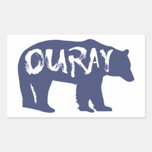 Pegatina Rectangular Ouray Bear