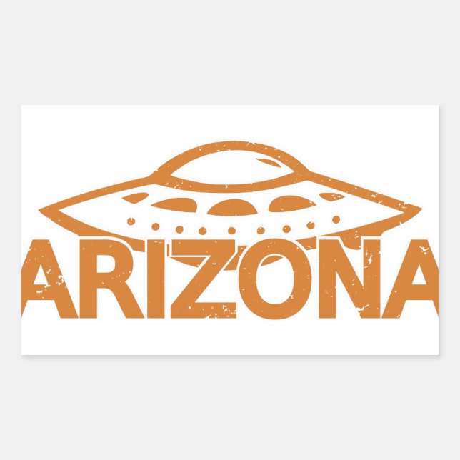 Pegatina Rectangular OVNI de Arizona (Anverso)