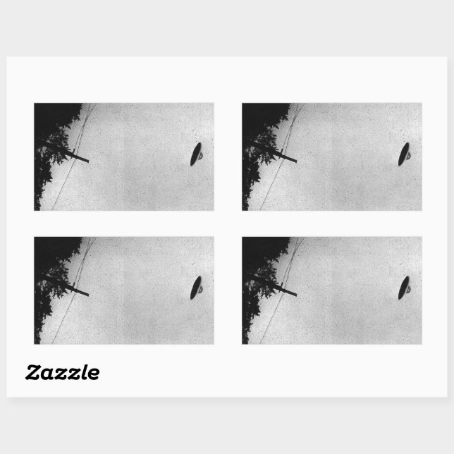 Pegatina Rectangular OVNI Extraterrestre Nave Espacial Alto Secreto (Hoja)