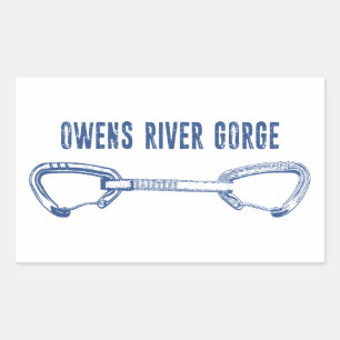 Pegatina Rectangular Owens River Gorge Escalada en Roca Quickdraw