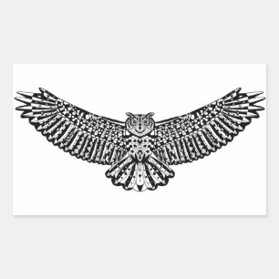 Pegatina Rectangular Owl Doodle