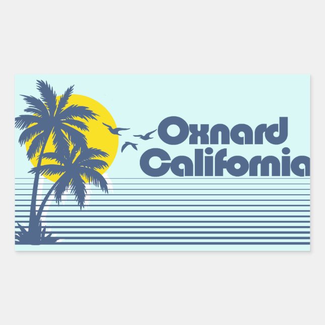 Pegatina Rectangular Oxnard California (Anverso)