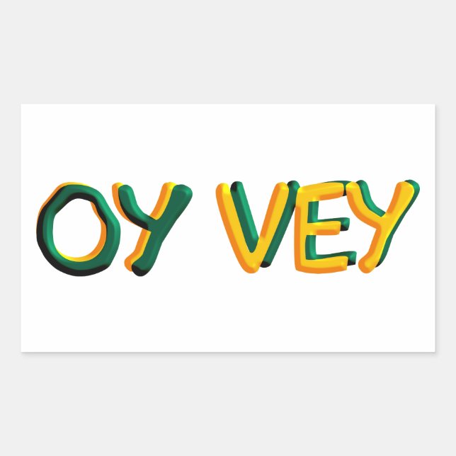 Pegatina Rectangular Oy Vey (Anverso)