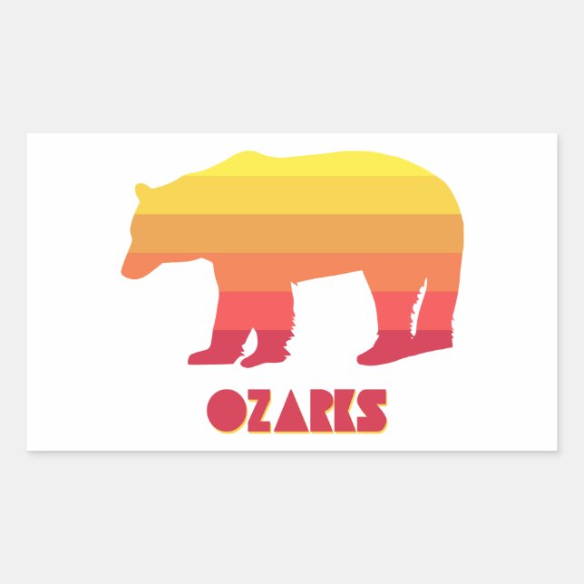 Pegatina Rectangular Ozarks Bear (Anverso)