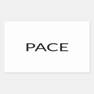 Pegatina Rectangular Pace blanco negro italiano paz simple minimalista