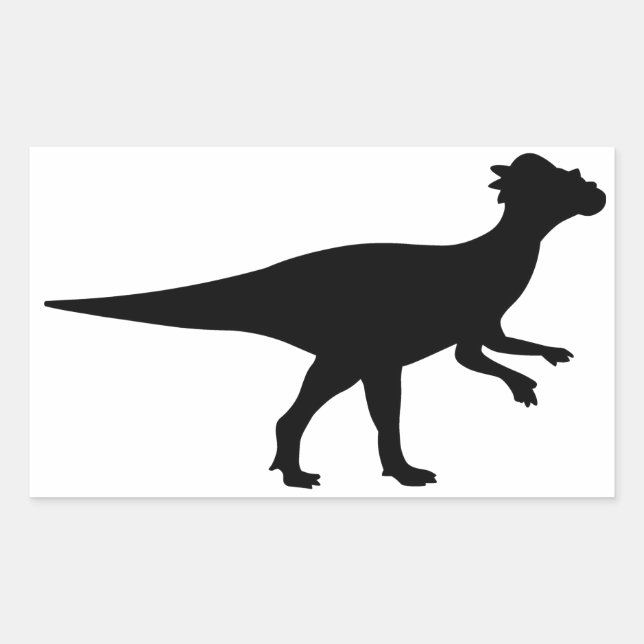 Pegatina Rectangular Pachycephalosaurus Dinosaurio (Anverso)