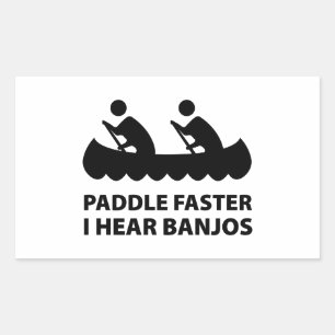 Pegatina Rectangular Paddle más rápido oigo banjos