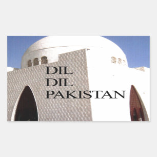 Pegatina Rectangular Padre de la nación: Mazar-e-Quaid