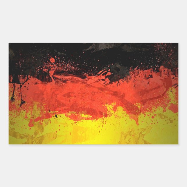 Pegatina Rectangular Paint Germany Flag (Anverso)