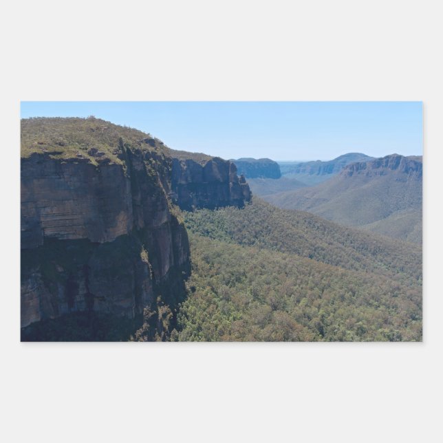 Pegatina Rectangular Paisaje de Grose Valley cerca de Blackheath (Anverso)