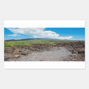 Pegatina Rectangular paisaje de lava y montaña a lo largo de la ruta de