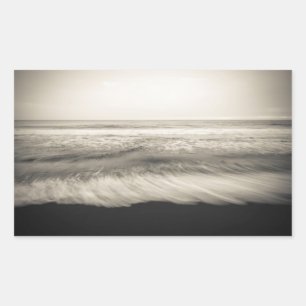 Pegatina Rectangular Paisaje marino en B&W, Hawái