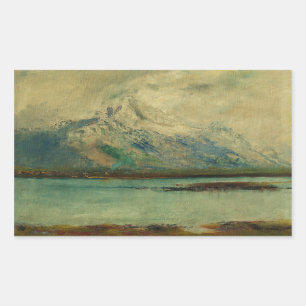 Pegatina Rectangular Paisaje montañoso de Tatra de Ladislav Mednyanszky