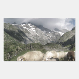 Pegatina Rectangular paisaje pirénico