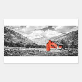 Pegatina Rectangular Paisaje rural Fotografía en blanco y negro