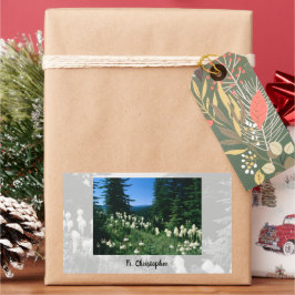 Pegatina Rectangular Paisaje sacerdote personalizado