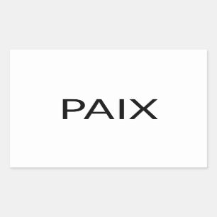 Pegatina Rectangular Paix blanco negro francés paz simple minimalista