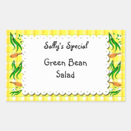 Pegatina Rectangular Palabras de cadena Pegatinas de alimentos Personal