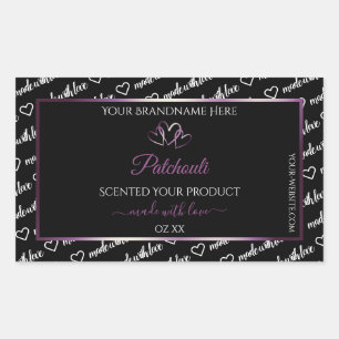 Pegatina Rectangular Palabras negras de arte de palabras blancas etique