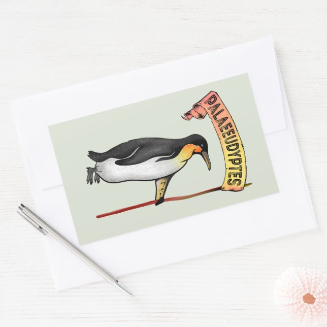 Pegatina Rectangular Palaeeudyptes Extinct Penguin (Sobre)