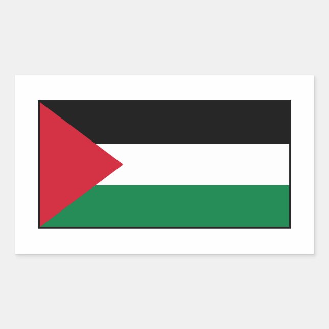 Pegatina Rectangular Palestina - Bandera palestina (Anverso)
