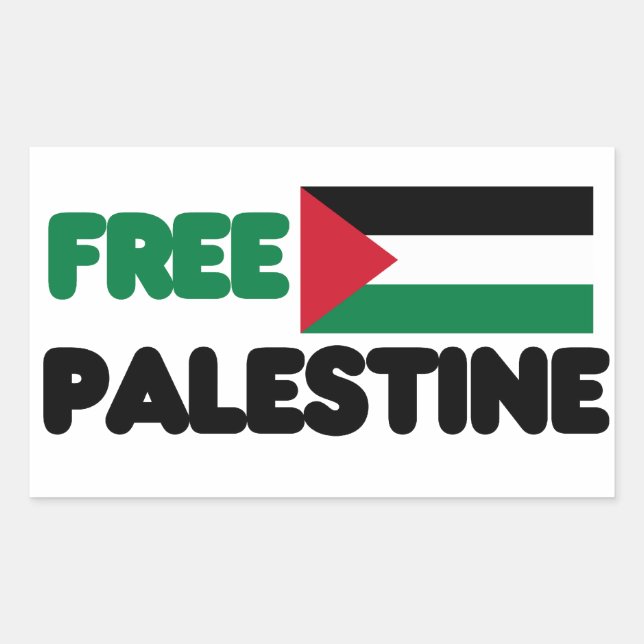 Pegatina Rectangular Palestina Libre (Anverso)