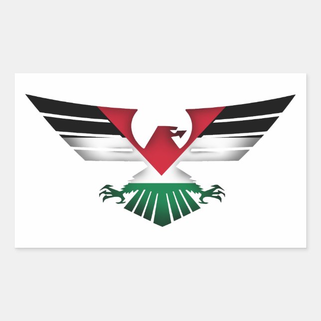 PEGATINA RECTANGULAR PALESTINA LIBRE - ALAS DE LA LIBERTAD (Anverso)