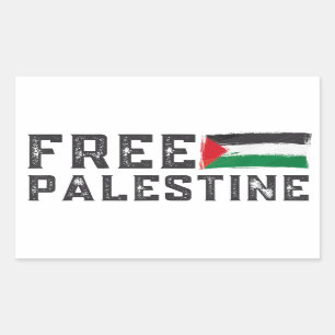 PEGATINA RECTANGULAR PALESTINA LIBRE, GAZA PALESTINA LIBRE