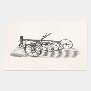 Pegatina Rectangular Paleta vieja de la agricultura del equipamiento