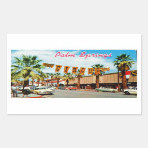 Pegatina Rectangular Palm Springs, California - Postcard vintage