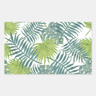 Pegatina Rectangular Palm Tree Fronds Pintando Hawaian