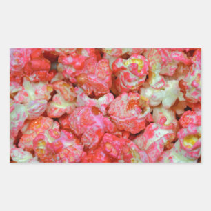 Pegatina Rectangular Palomitas de maíz rosadas