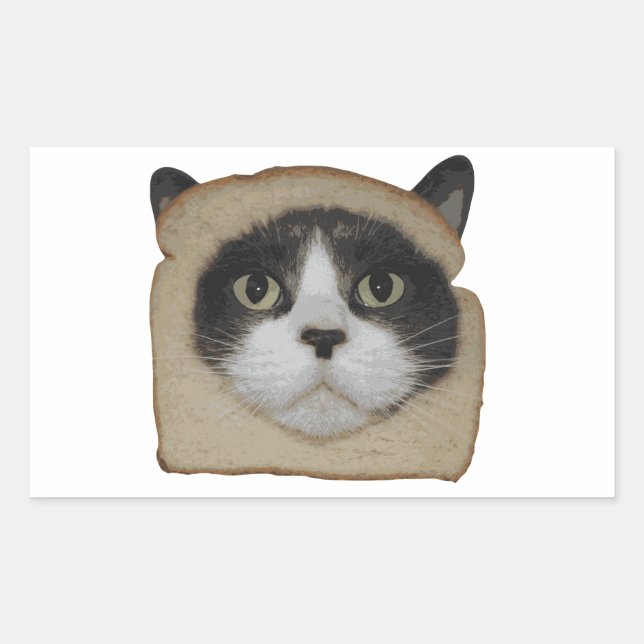 Pegatina Rectangular Pan De Gato De Enano (Anverso)