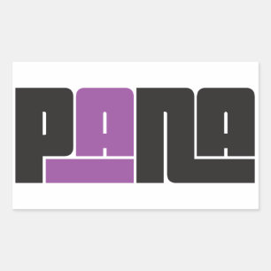 Pegatina Rectangular Pana Black and Purple