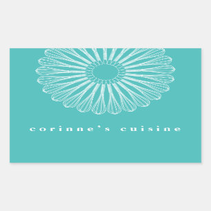 Pegatina Rectangular Panadería con el logotipo de Whisk del chef de la 