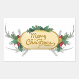 Pegatina Rectangular Pancarta festiva de los navidades