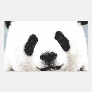 Pegatina Rectangular Panda